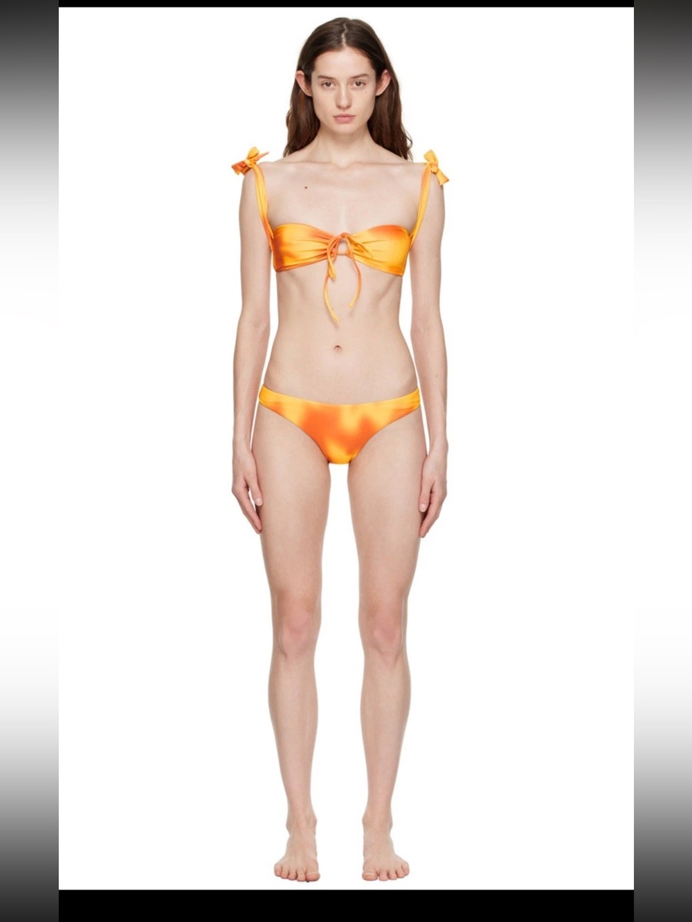 DANIELLE GUIZIO SSENSE Exclusive Yellow & Orange Mona Bikini Set Size M